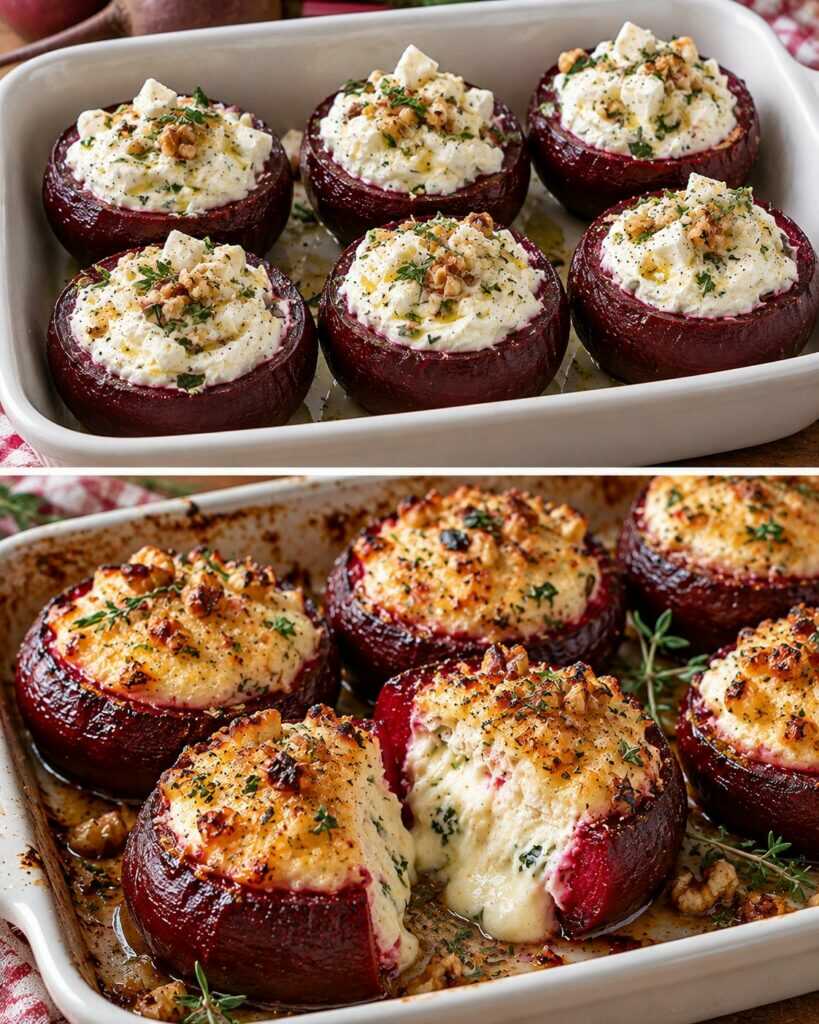 Barbabietole Arrosto Ripiene di Crema al Formaggio