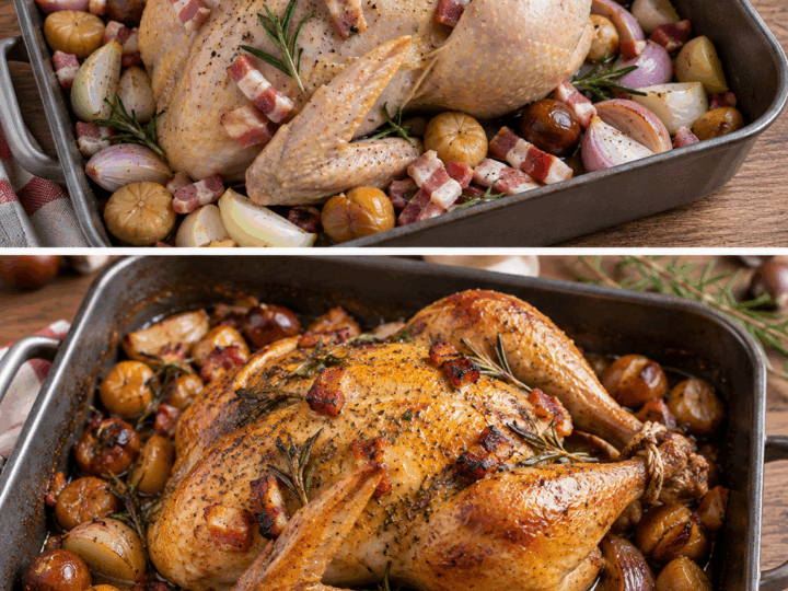 Faraona Arrosto con Castagne, Pancetta e Rosmarino – Umbria