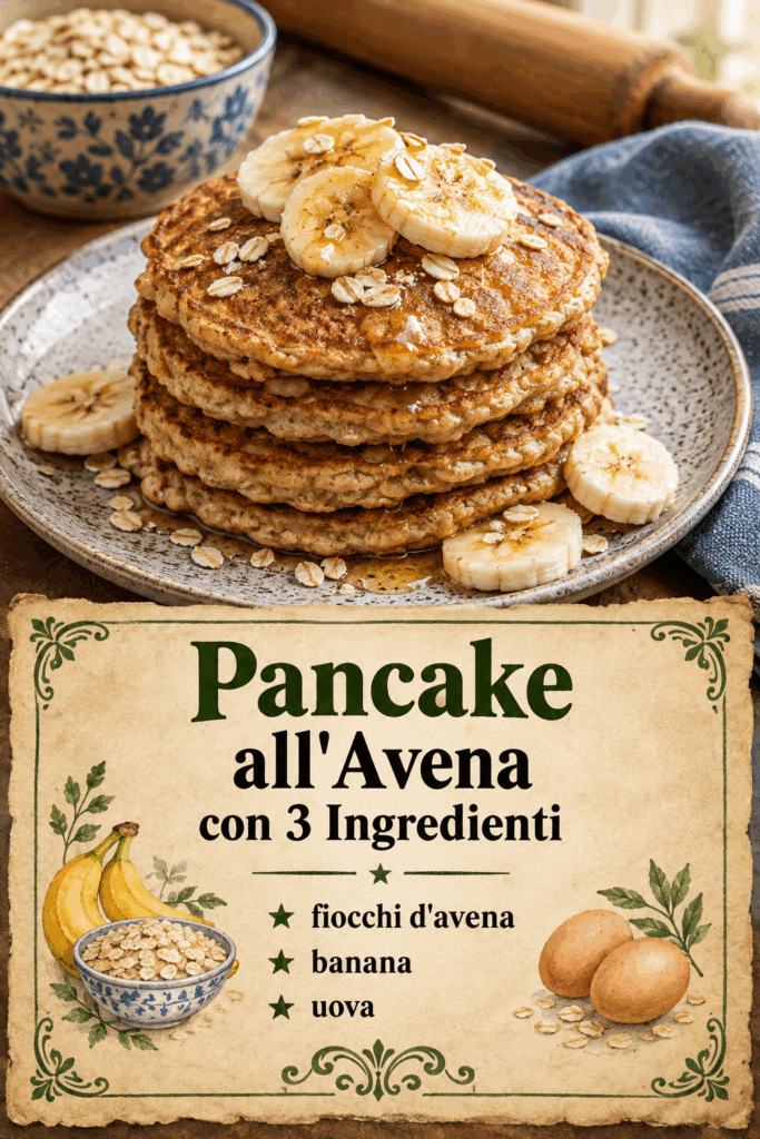 Pancake all&rsquo;Avena con 3 Ingredienti