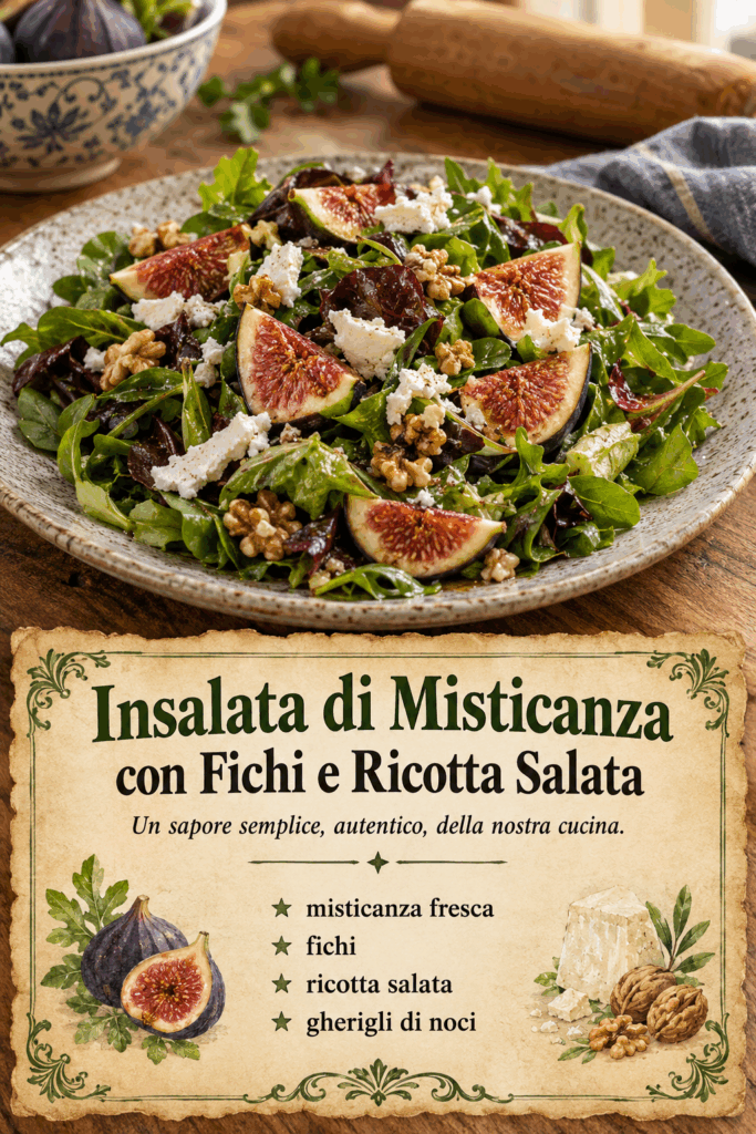 Insalata di Misticanza con Fichi e Ricotta Salata