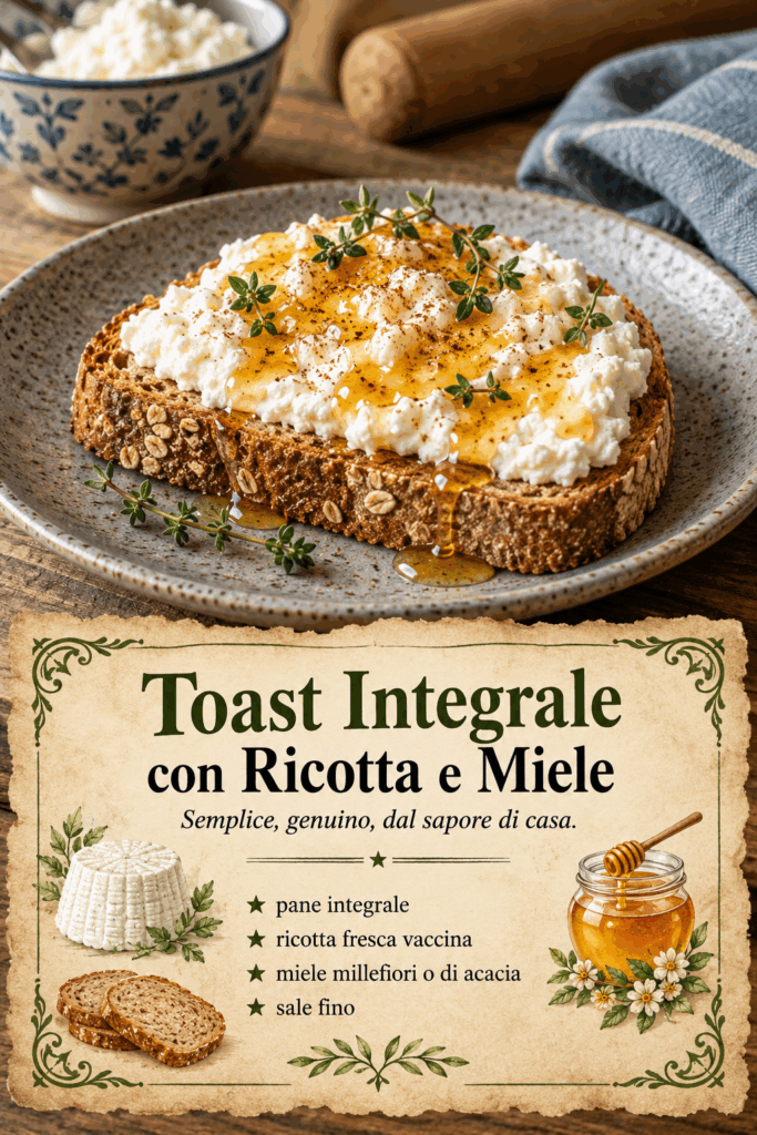 Toast Integrale con Ricotta e Miele
