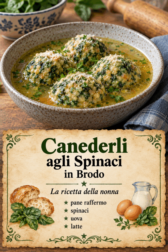 Canederli agli Spinaci in Brodo