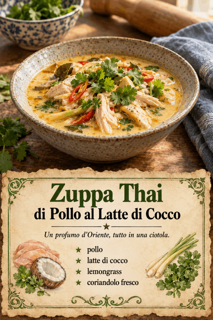 Zuppa Thai di Pollo al Latte di Cocco
