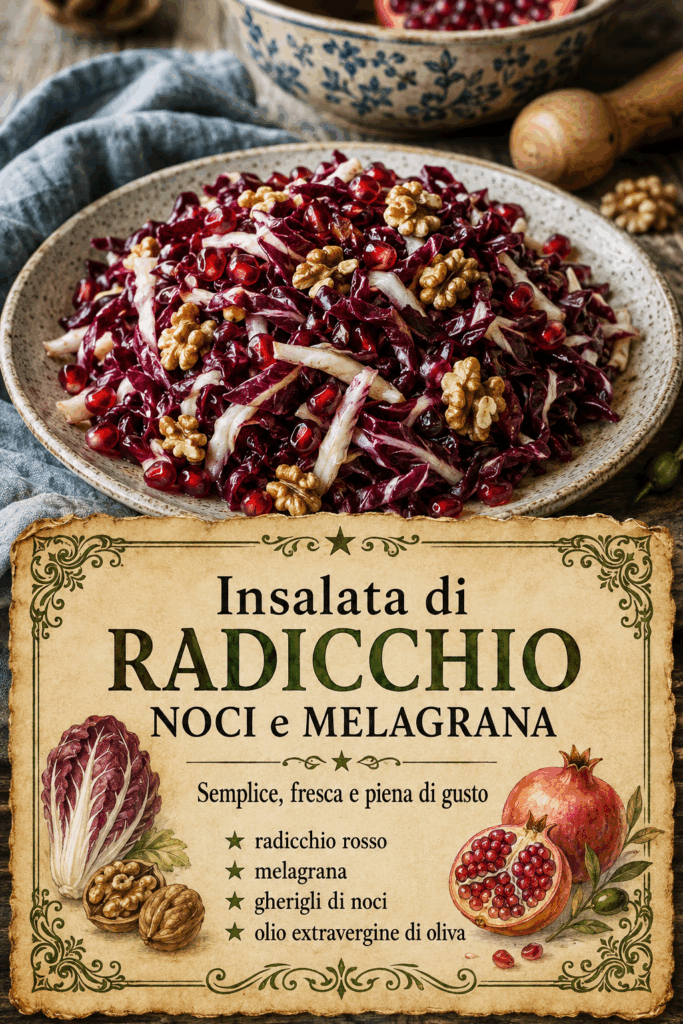 Insalata di Radicchio Noci e Melagrana