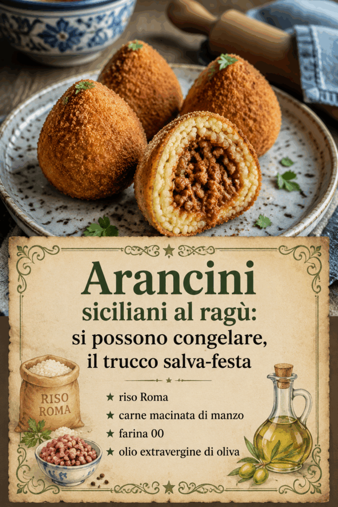 Arancini siciliani al ragù: si possono congelare, il trucco salva-festa