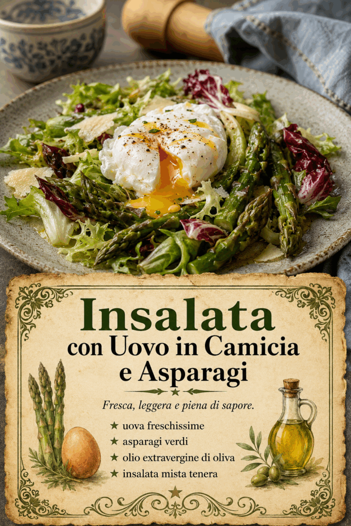 Insalata con Uovo in Camicia e Asparagi