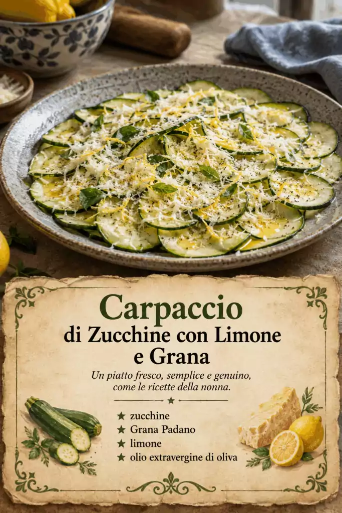 Carpaccio di Zucchine con Limone e Grana