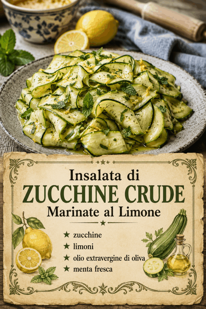 Insalata di Zucchine Crude Marinate al Limone