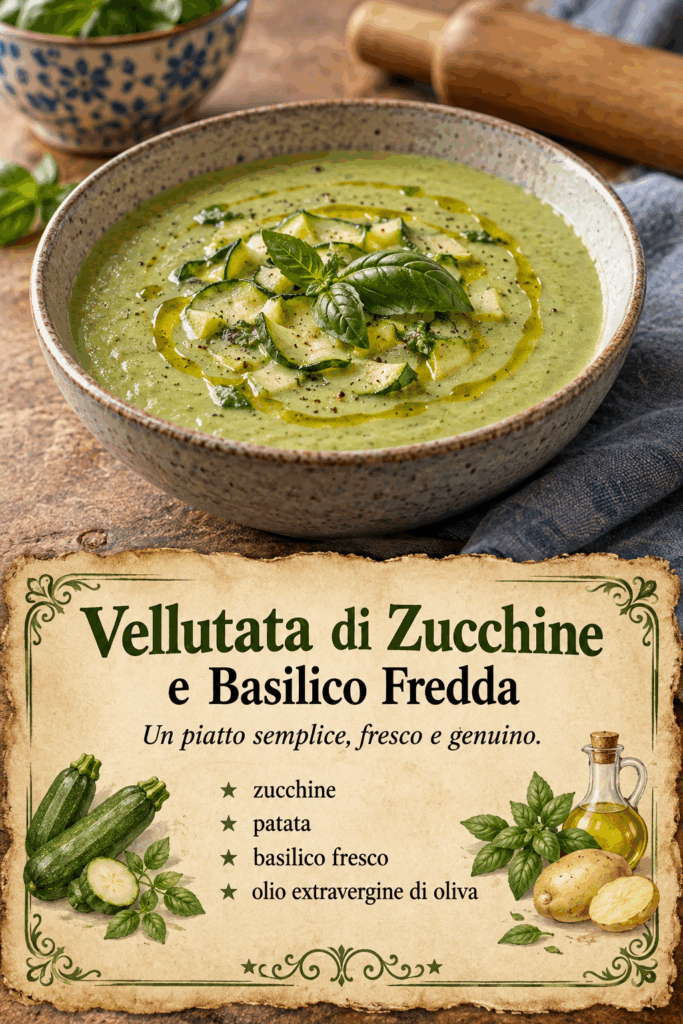 Vellutata di Zucchine e Basilico Fredda