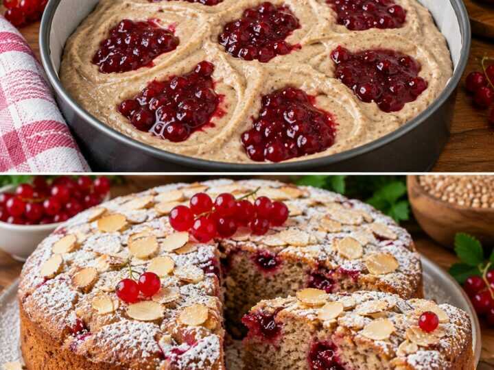 Torta Morbida al Grano Saraceno con Confettura di Ribes Rossi