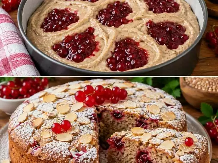 Torta Morbida al Grano Saraceno con Confettura di Ribes Rossi