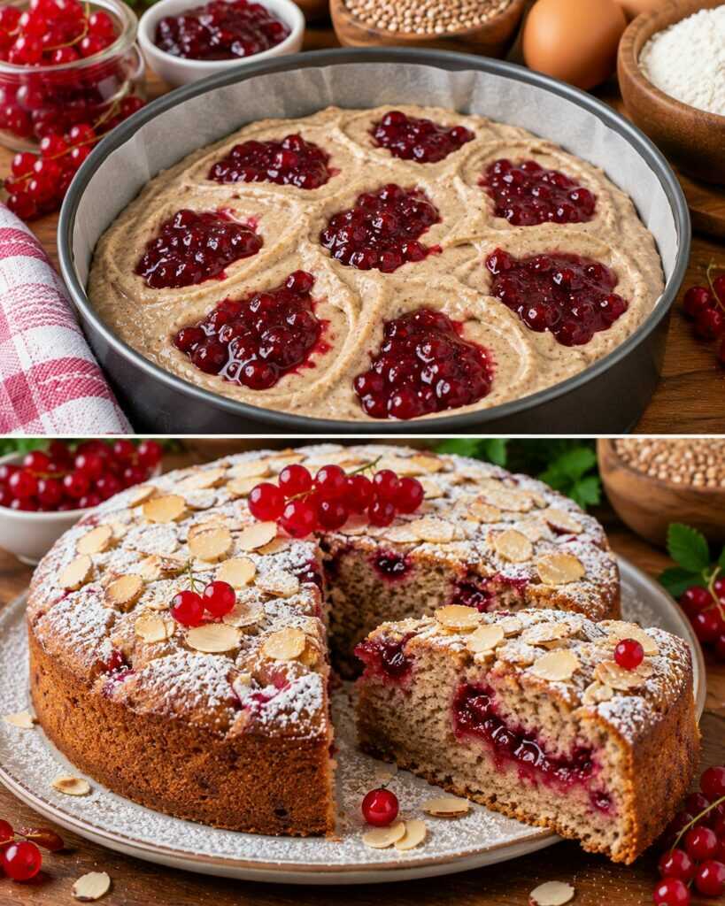 Torta Morbida al Grano Saraceno con Confettura di Ribes Rossi