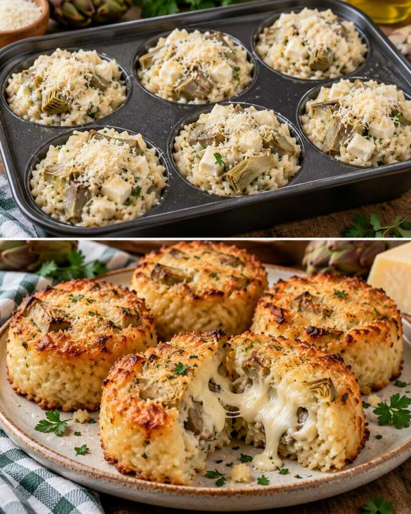 Tortino di Riso al Forno con Carciofi, Mozzarella e Parmigiano