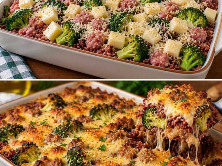 Riso Rosso Gratinato con Broccoli, Salsiccia e Scamorza Affumicata