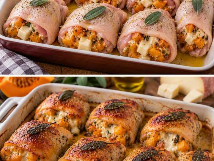 Sovracosce di Pollo Ripiene di Zucca, Provola e Salvia