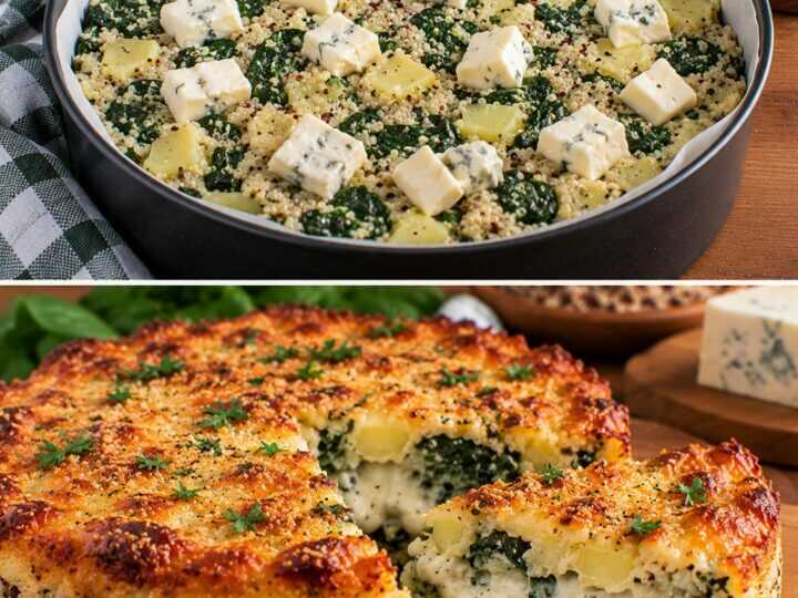 Sformato di Quinoa con Patate, Spinaci e Cuore di Gorgonzola Dolce