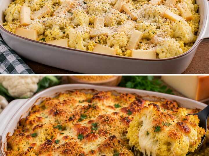 Miglio Gratinato con Cavolfiore, Curcuma e Scamorza Affumicata