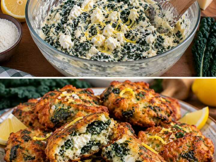 Frittelle Croccanti di Cavolo Nero con Ricotta di Pecora e Limone