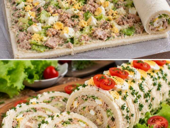 Rotolo Freddo di Pane per Tramezzini con Tonno, Uova Sode e Lattuga
