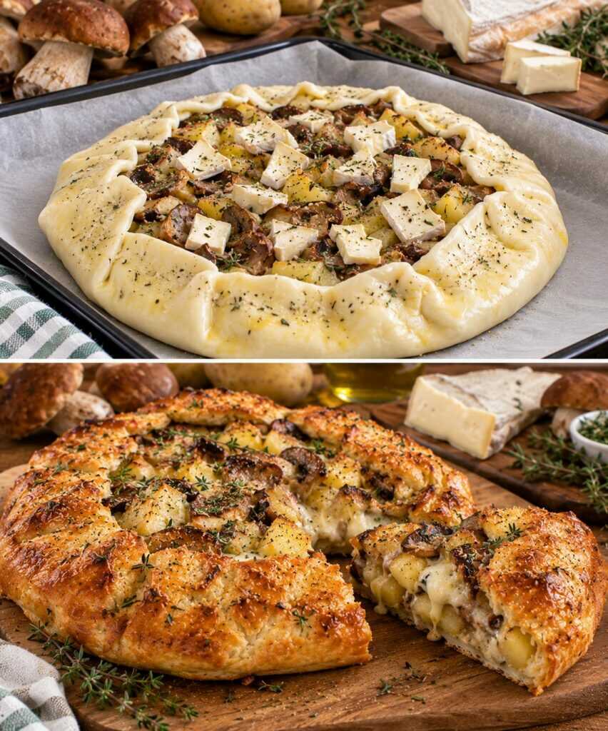 Rustico con Funghi Porcini, Patate e Cuore di Taleggio