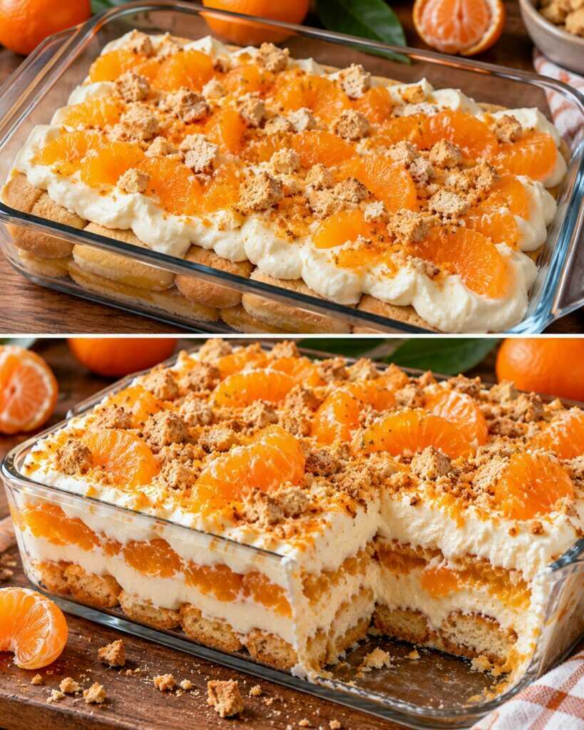 Tiramisù al Mandarino con Crema di Ricotta e Biscotti Croccanti 🍊