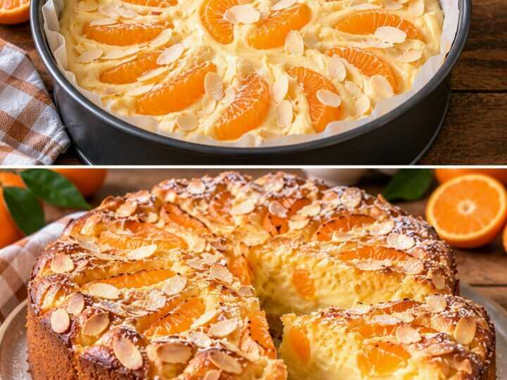 Torta Nua al Mandarino con Crema Pasticcera e Mandorle