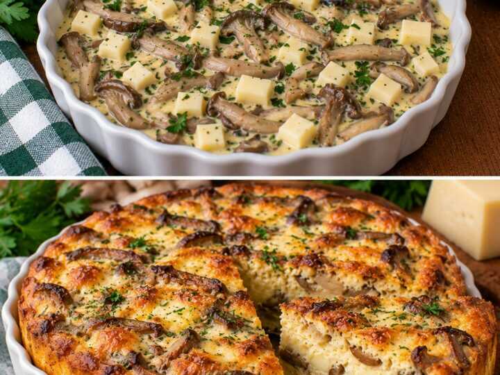 Sformato di Uova con Funghi Pleurotus, Fontina e Prezzemolo