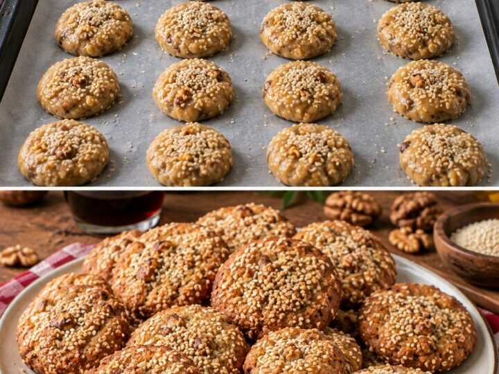 Biscotti Croccanti al Mosto Cotto con Noci e Semi di Sesamo