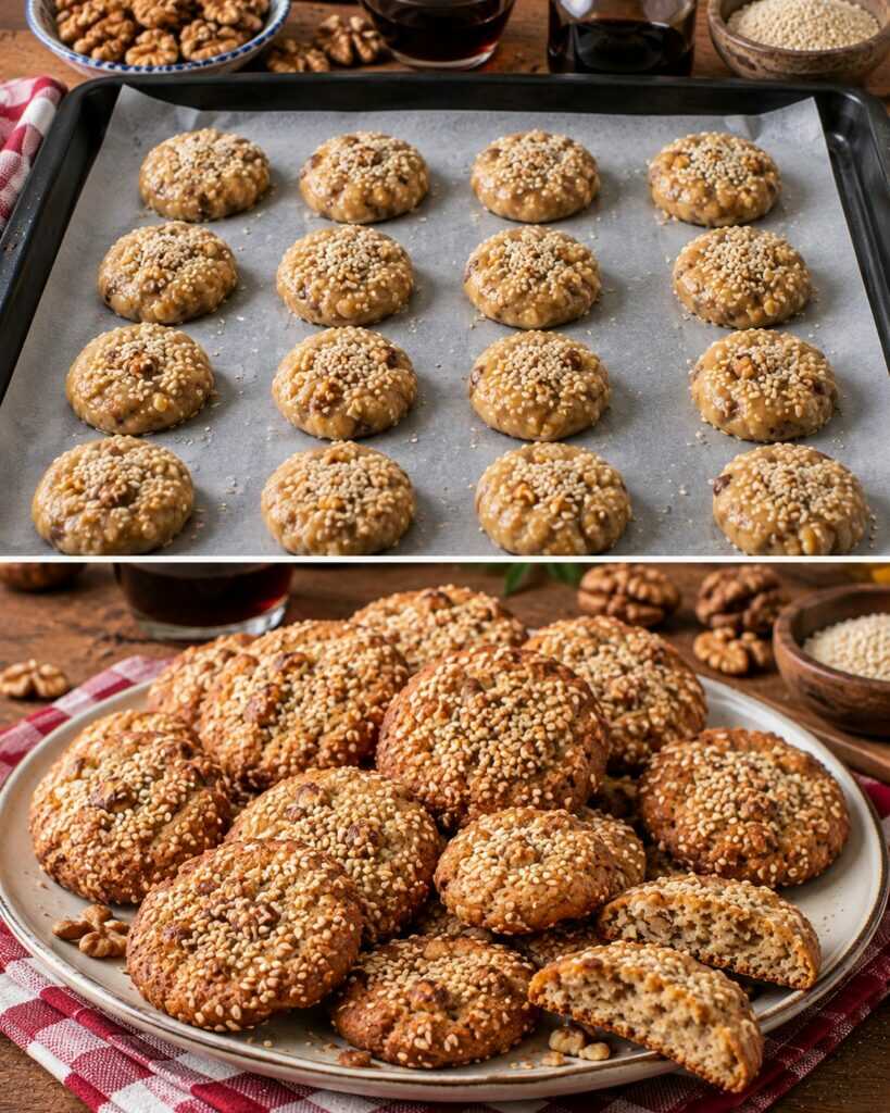 Biscotti Croccanti al Mosto Cotto con Noci e Semi di Sesamo
