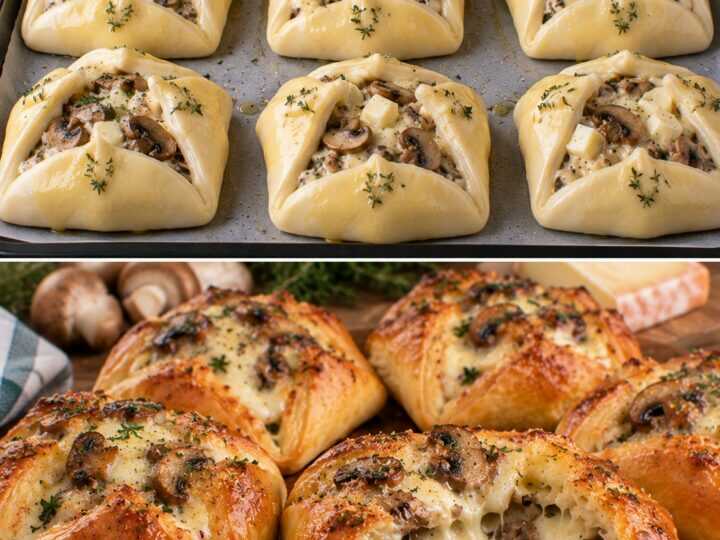 Fagottini di Pane Lievitato con Funghi, Taleggio e Timo