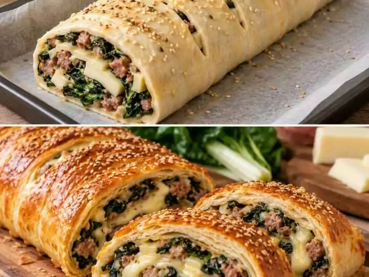 Rotolo di Pasta Matta con Bietole, Salsiccia e Provolone