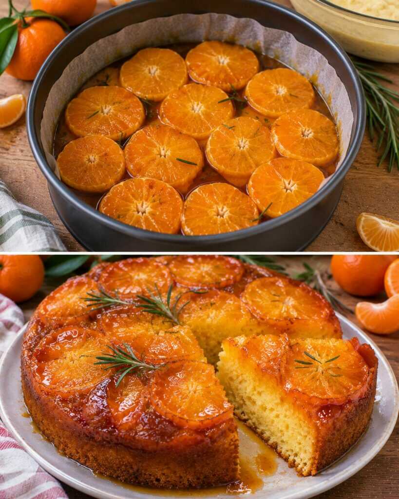 Torta Rovesciata alle Clementine con Caramello al Rosmarino