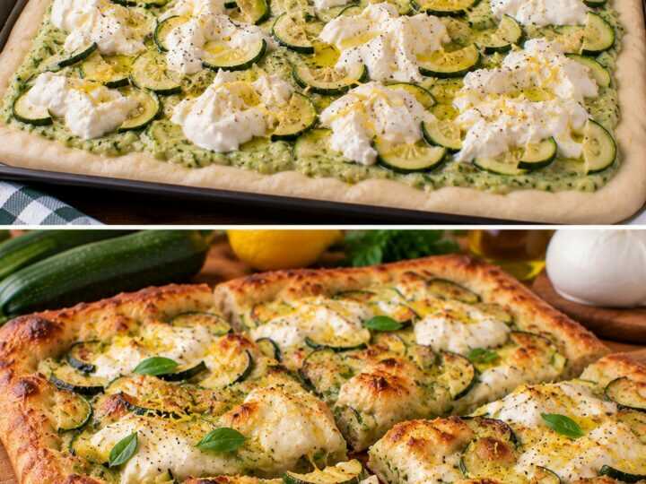 Pizza Bianca con Crema di Zucchine, Burrata e Limone