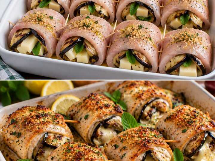 Involtini di Pesce Spada con Melanzane, Caciocavallo e Menta