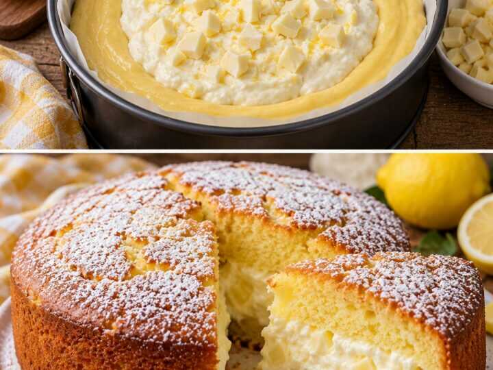 🍋 Torta Soffice al Limone con Cuore di Ricotta e Cioccolato Bianco