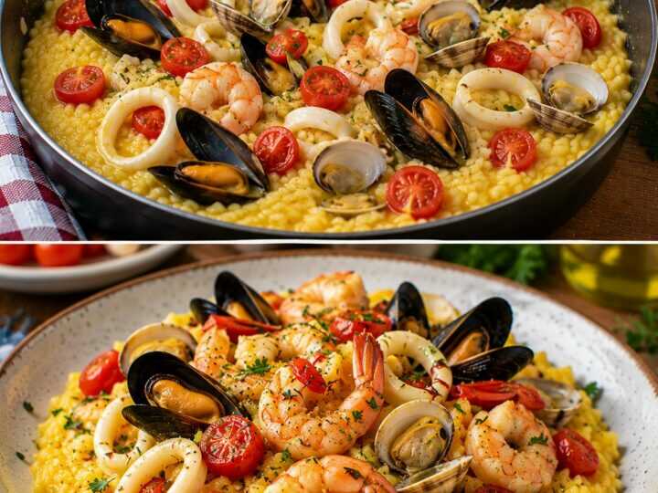 🍤 Risotto ai Frutti di Mare con Crema di Zafferano e Pomodorini Rossi