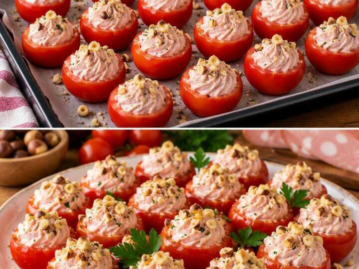 Pomodorini Ripieni di Mousse di Mortadella e Granella di Nocciole: Antipasto Fresco, Cremoso e Irresistibile