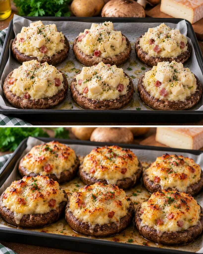 Cestini di Funghi Portobello con Crema di Patate e Taleggio