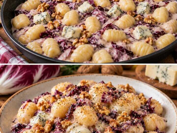 Gnocchi di Patate con Crema di Radicchio, Gorgonzola e Noci