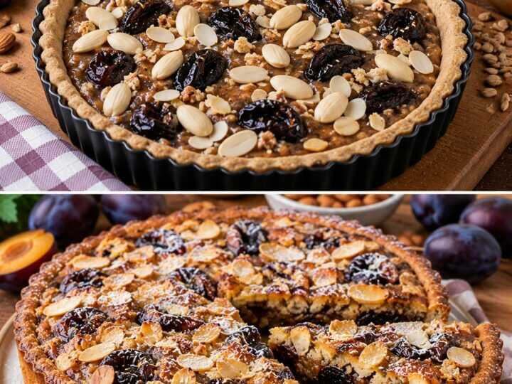 Crostata al Farro con Crema di Prugne Secche e Mandorle