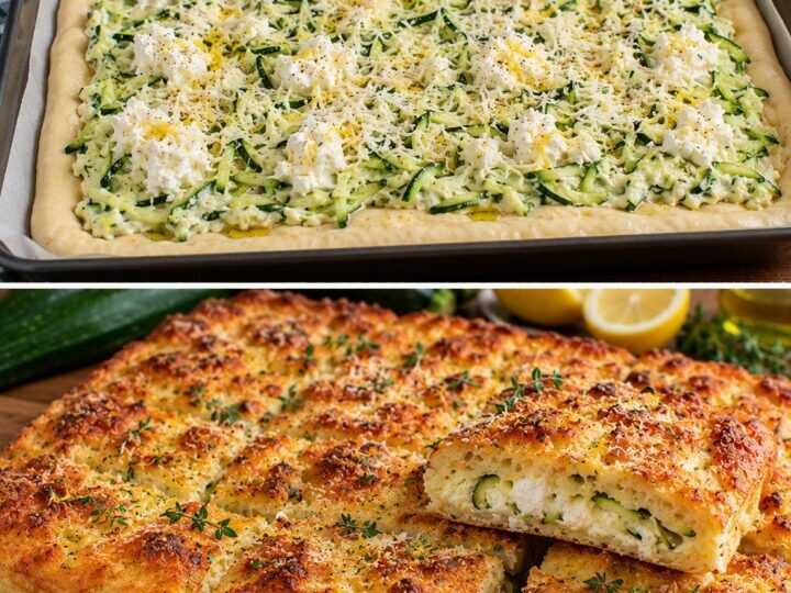 Schiacciata Croccante con Zucchine Grattugiate, Ricotta e Limone