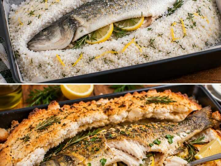 Branzino in Crosta di Sale Aromatico con Limone e Rosmarino