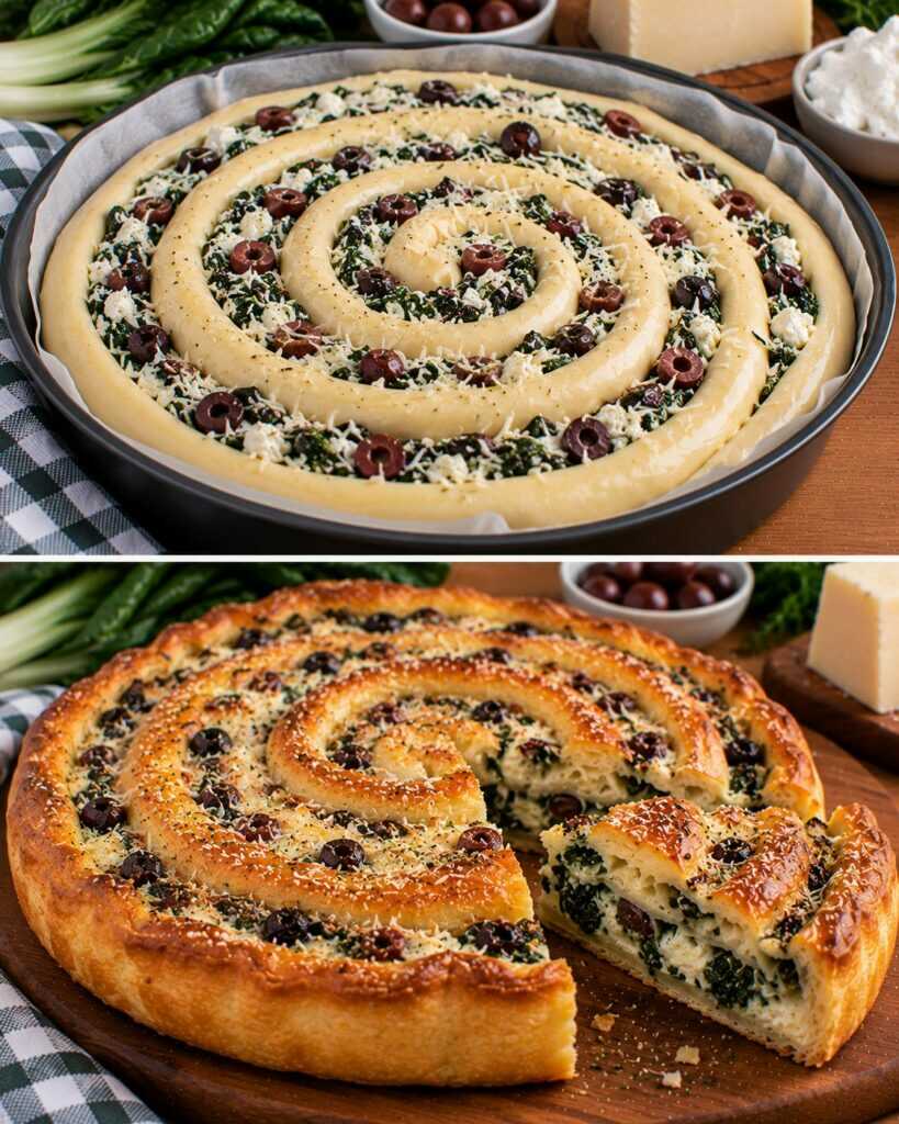 Rustico a Spirale con Bietole, Ricotta, Olive Taggiasche e Pecorino