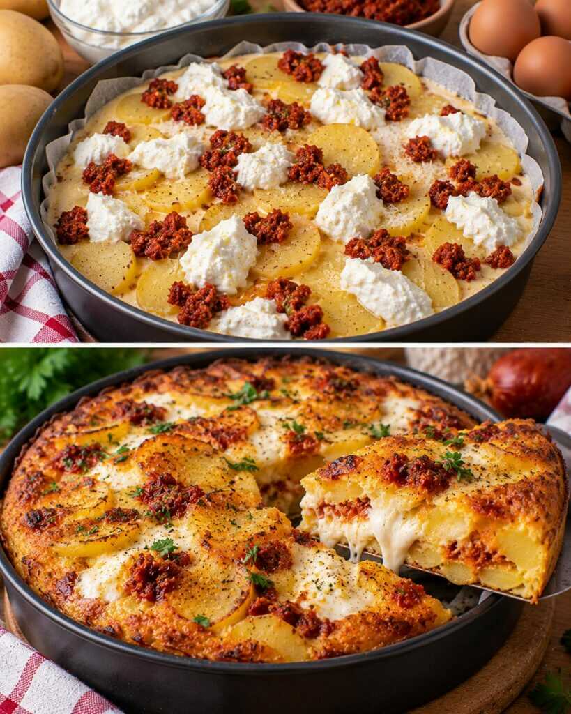 Frittata al Forno con Patate, &lsquo;Nduja e Burrata