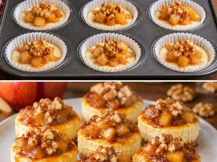 Mini Cheesecake Cotte con Crema di Mele Caramellate e Noci