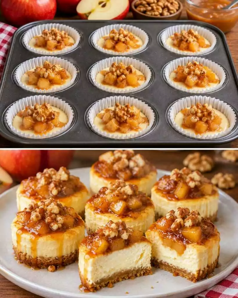 Mini Cheesecake Cotte con Crema di Mele Caramellate e Noci