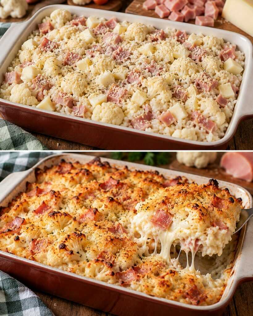 Riso al Forno con Cavolfiore, Prosciutto e Cuore di Provola