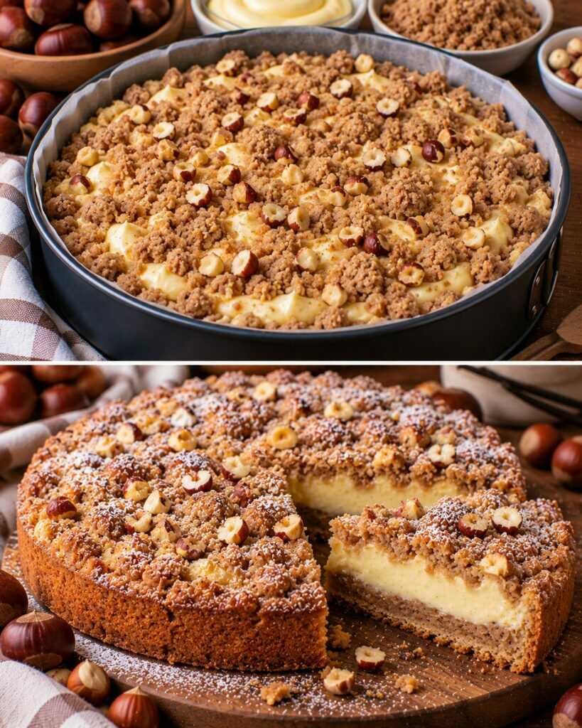 Sbriciolata alle Castagne con Crema alla Vaniglia e Nocciole