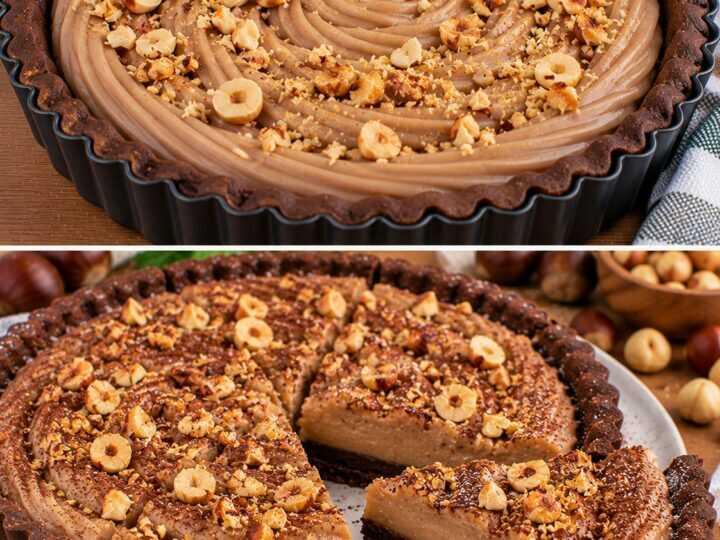 Crostata al Cacao con Crema di Castagne e Nocciole Tostate