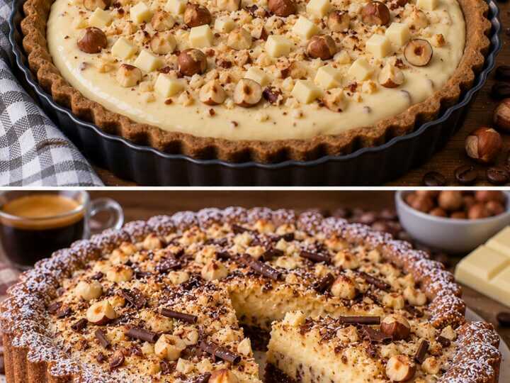 Crostata Morbida al Caffè con Crema al Cioccolato Bianco e Nocciole